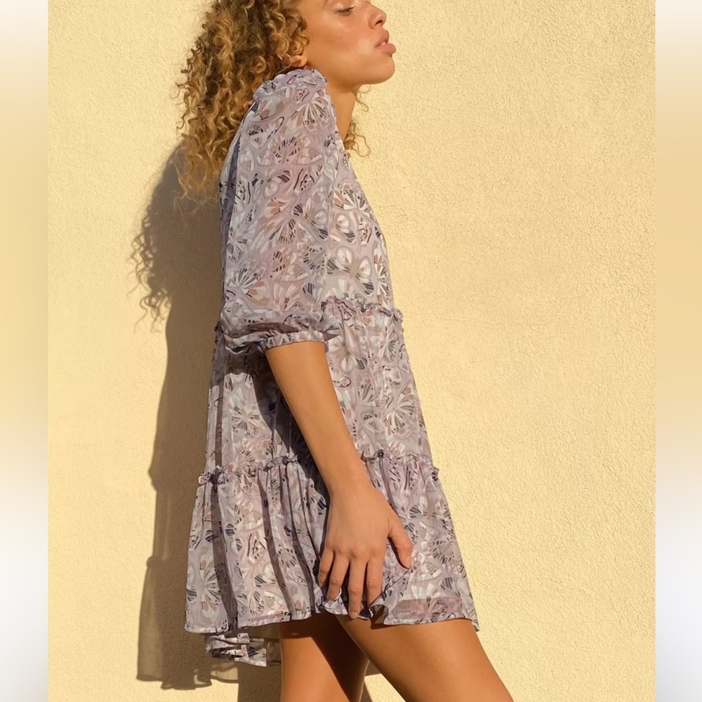 Aritzia Sunday Best Lillian Dress- Butterfly Print Babydoll Dress- Size XS - Picture 11 of 13